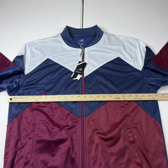 Montique International Track Jacket Maroon Blue White Men’s Size XL - Picture 5 of 7